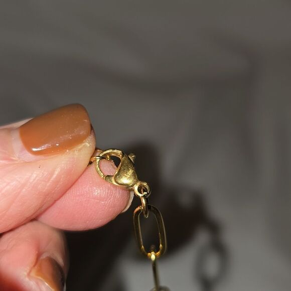 PAPERCLIP NECKLACE, 316 S Steel! Emerald Rhinestones, NWOT! - Picture 6 of 6